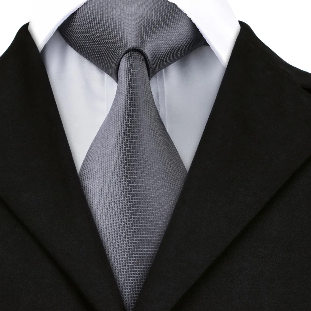 SN однотонный темно серый шелковый галстук носовые запонки наборы мужские