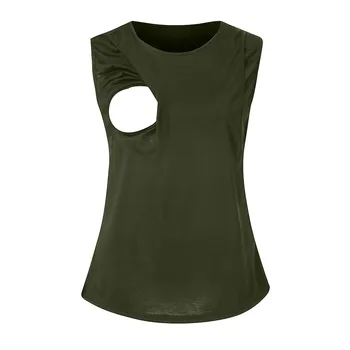 

Women's Maternity Sleeveless Nursing Side Open Breastfeeding Tank Tops 2019 Maternity Gown Vestido Gestante Com Manga