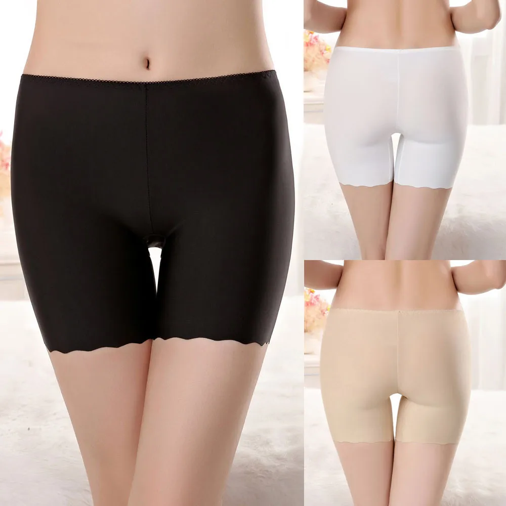 

free shiping Sexy Women Soft Cotton Seamless Safety Short Pants Summer Quality Under Skirt Shorts Modal Ice Silk Breathable