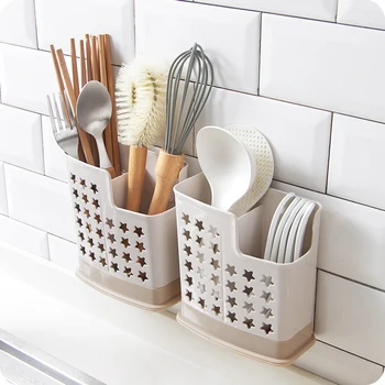 

Kitchen Accessories Cutlery Organizer Wall-mounted Dish Drainer Household Chopsticks Spoon Drying Rack