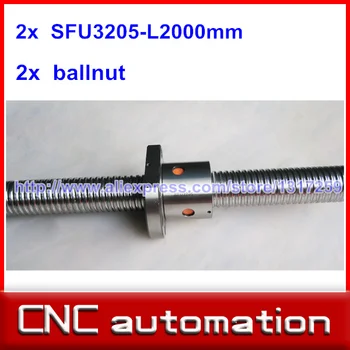 

2pcs ballscrew SFU3205 2000mm RM3205 Rolled Ball screw rail 2pcs ballnut
