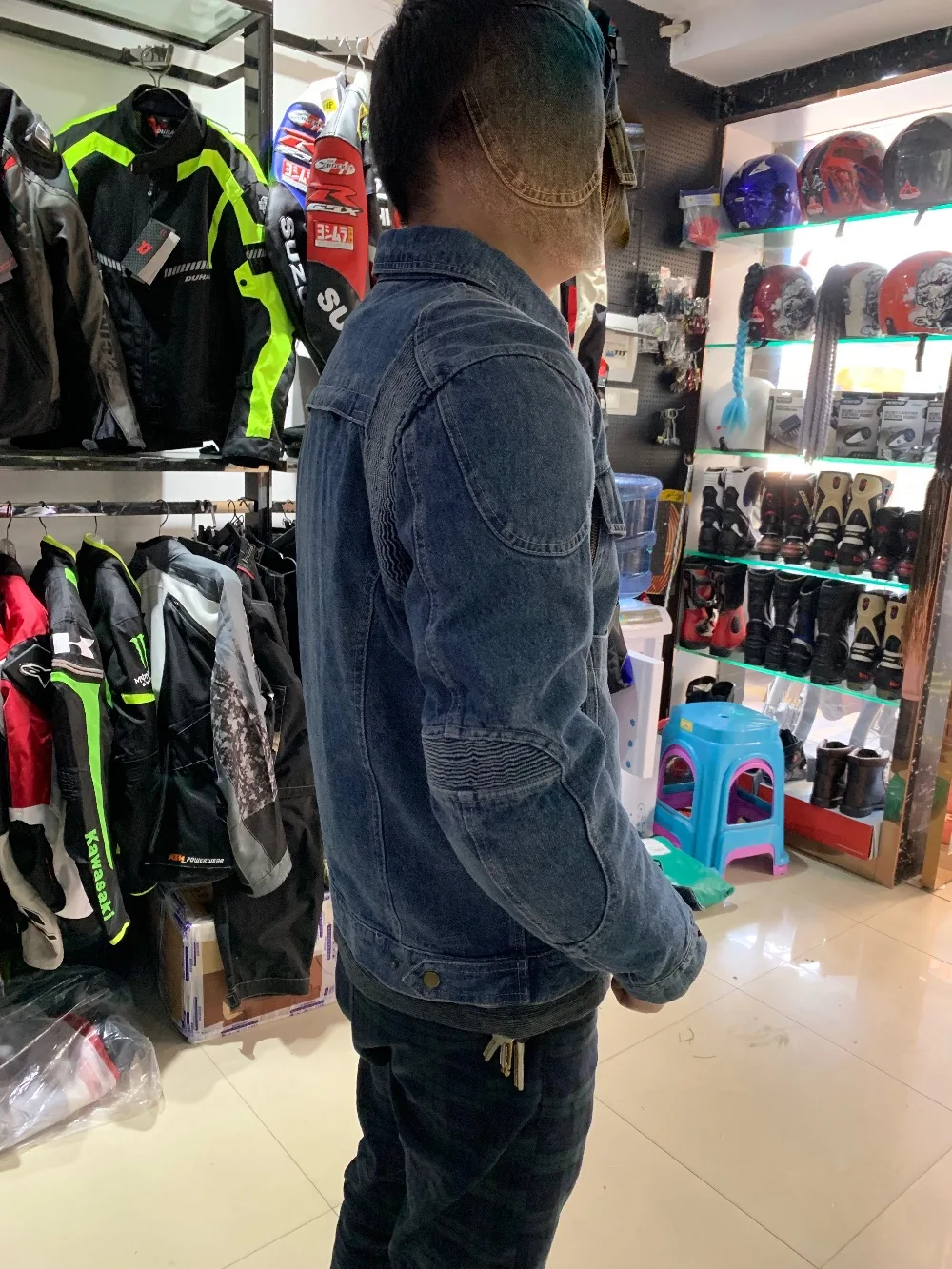 Denim Riding Protector Winter Jacket duhan b2