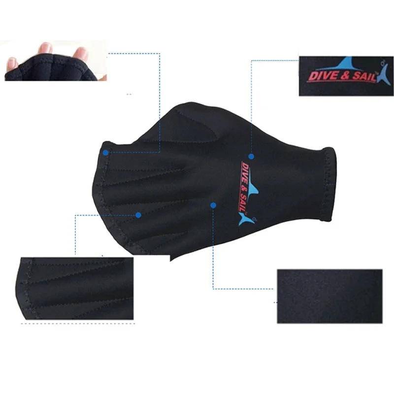 1 Pair 2MM Sphere Swimming Webbed Gloves Flipper Surfing Swimming Sports Paddle Training Fingerless Gloves SurfingTool 4