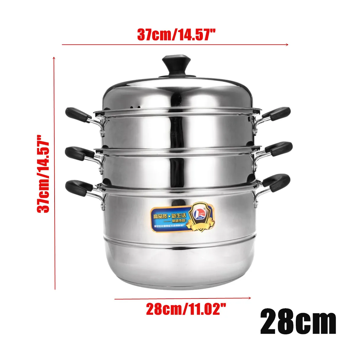 3 Tier Multi-function Steamer Stainless Steel Steam Pot Cookware Home Kitchen Cooking Steamers Boil - 4000013366141