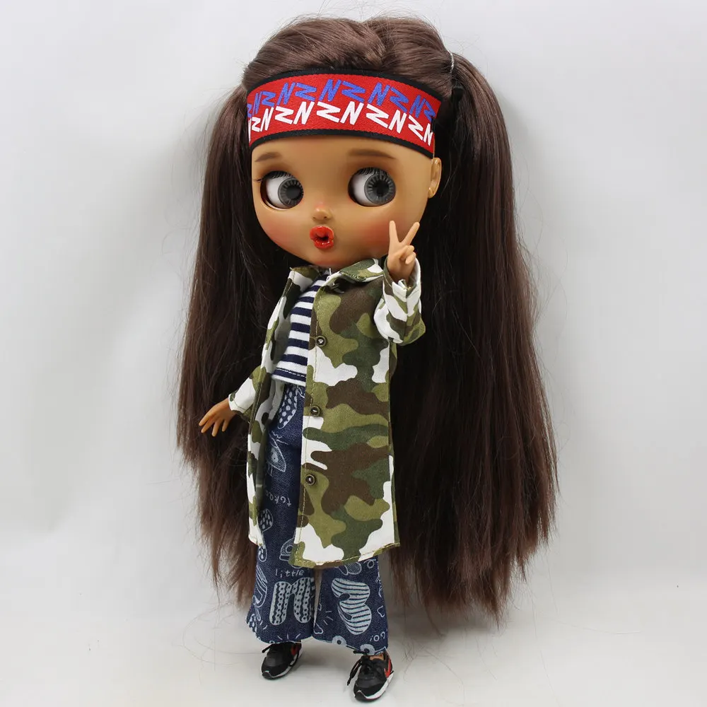 Одежда для куклы Blyth камуфляжная куртка с жилетом и брюками костюм шарнирной azone