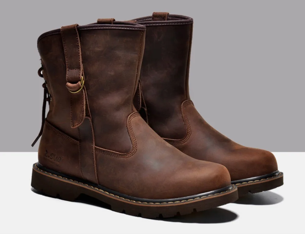 Fashion Cowboy British Style Boots- Genuine Cow Leather a2