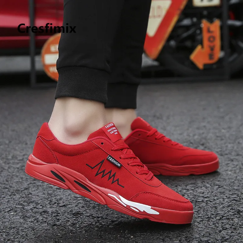 

Cresfimix zapatillas de deporte masculinas male fashion comfortable red sneakers men casual high quality shoes cool shoes a3092