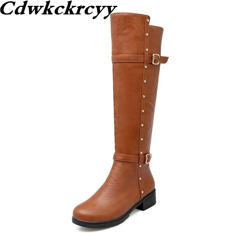 

Promotional products Autumn New pattern High cylinder Chivalry boots Minimalism Leisure time rivet Women Boots plus size 34-43