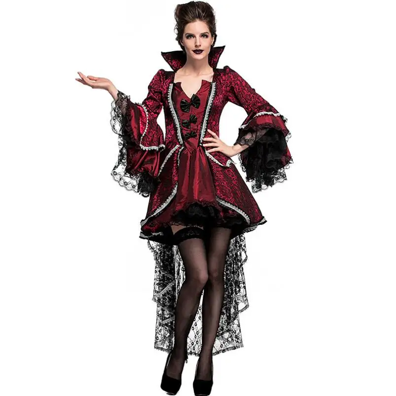 Deluxe Adult Gothic Sexy Witch Vampire Queen Costumes Cosplay Halloween