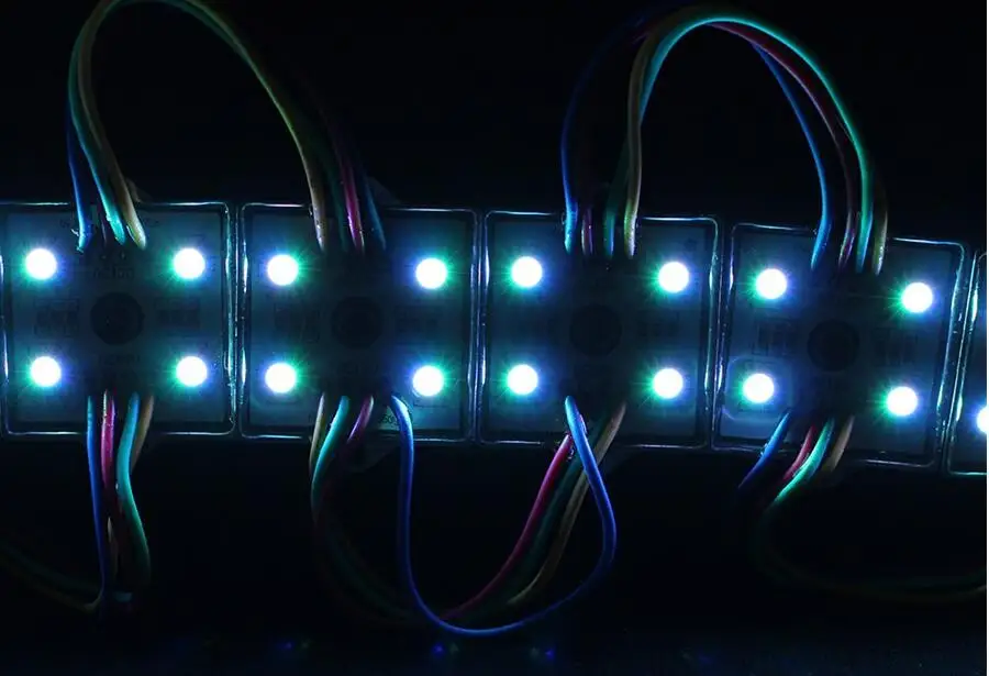 Супер яркий Водонепроницаемый 20 шт. LED 5050 4 Светодиодный модуль RGB DC 12 В 4leds Площади Светодиодные модули освещения