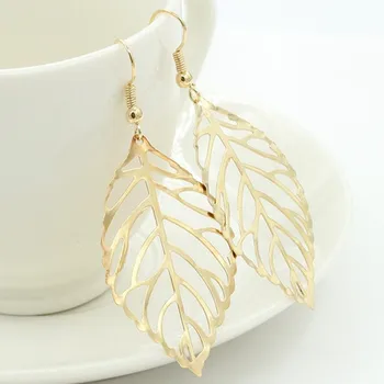 Brincos Dangle Vintage Bohemia Long Big Hollow Leaf Drop Earrings For Women Wedding Jewelry Gift Accessories Pendientes 1