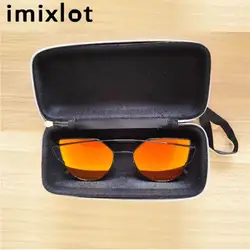 Imixlot 1 предмет очки протектор Box переносной Прямоугольник молния Солнцезащитные очки для женщин Жесткий глаз Автомобильные держатели для