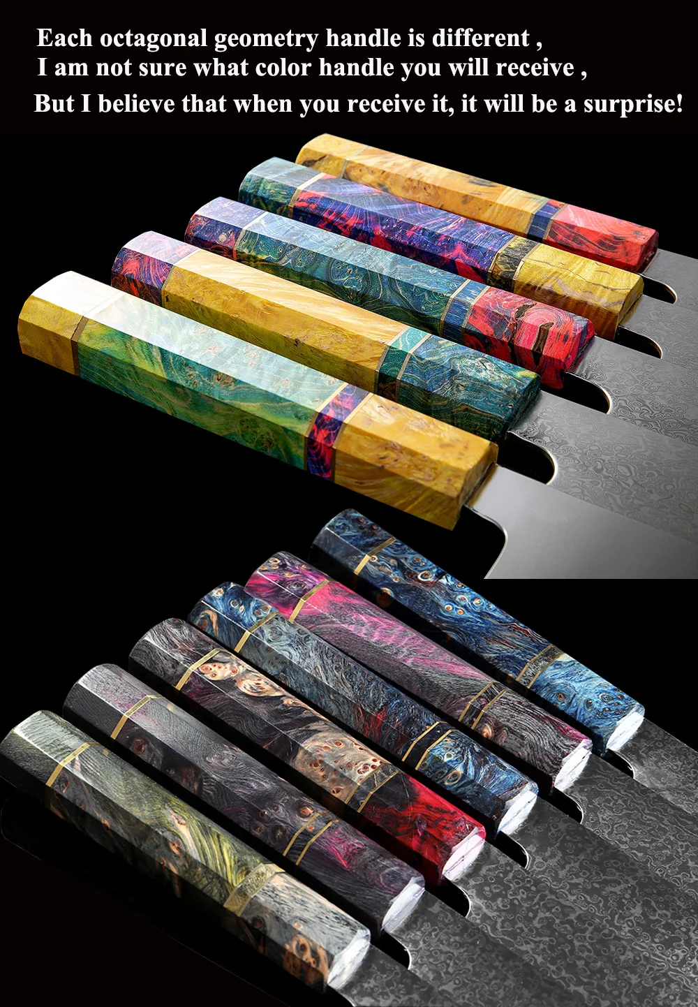  XITUO 8 Inch Cleaver Chef Knife Damascus Steel V10 Nakiri Knife Eco Solidified Wood Kitchen Salmon  - 32969199211