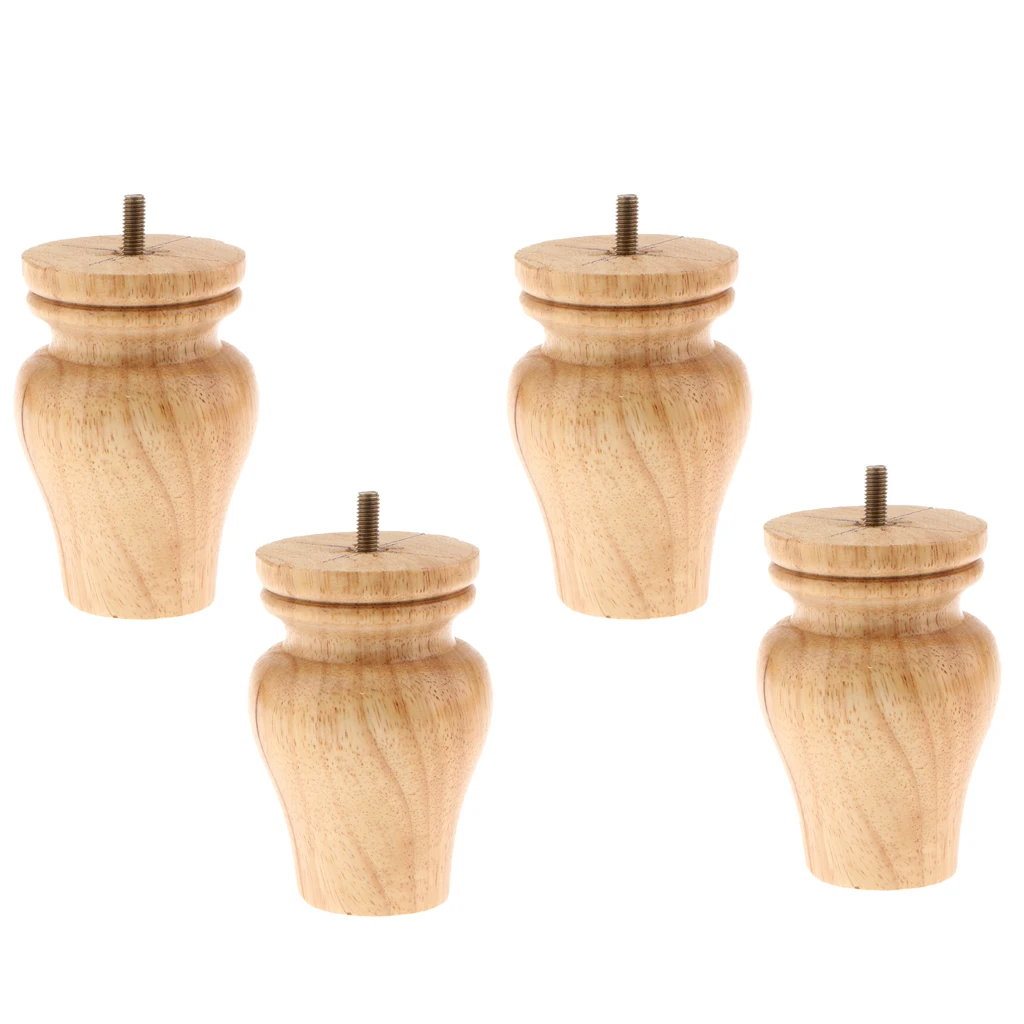 Set of 4 Wood Furniture Feet Sofa Leg Couch Chair Bed Ottoman Cabinet Vase for Home Office Room DIY Party Decorative Vase Gift