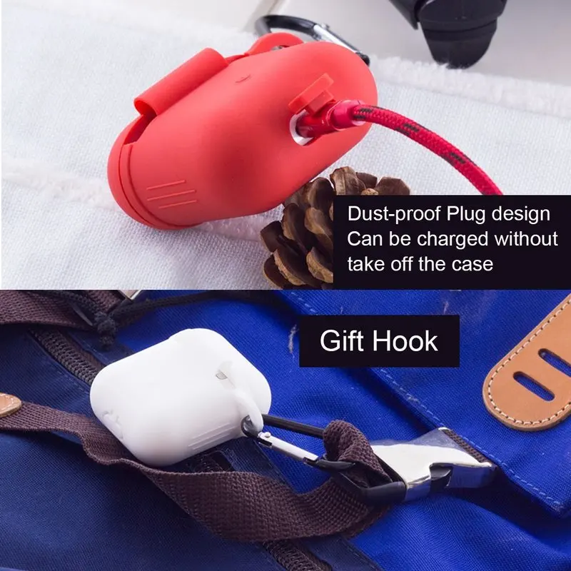 4 In 1 Earphone Silicone Case Anti-lost Wire Eartips for Apple Airpods Air Pods Bluetooth Wireless Headphone Accessories