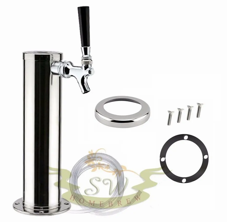 

Single Tap Chrome Draft Beer Kegerator Tower - Homebrew Bar Pub Faucet