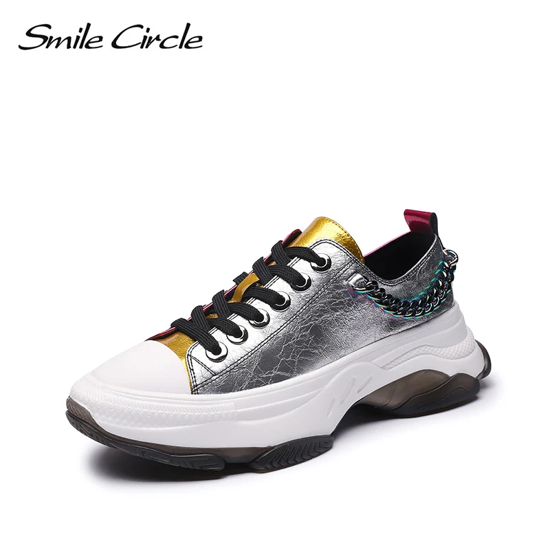 Женские кроссовки на плоской платформе Smile Circle Разноцветные Повседневные