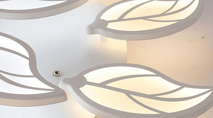Современный потолочный светильник s гостиная столовая спальня светодиодный потолочный светильник белые Акриловые Листья художественный светильник fixtur AC100-240V