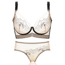 B C D E F чашки плюс бюстгальтеры и короткие набор тонких бюстгальтеров прозрачный перспективный спонж плюс размер черный большой женский нижнее белье