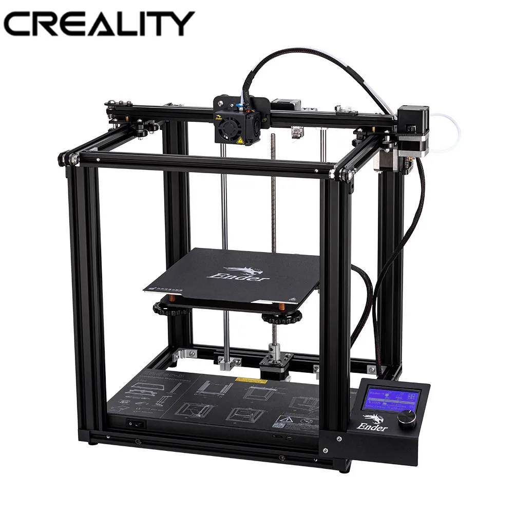 Цена Оригинальный CREALITY 3D Ender 5 принтер двойной Y Axis Core XY закрытая структура V1.1.4 материнская плата Встроенный бренд питания