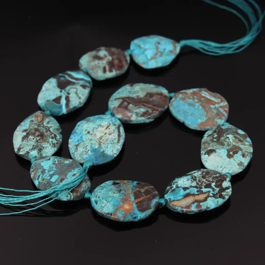 

Approx11PCS/strand Natural Ocean Gems Faceted Slab Pendant Beads,Sea Sediment Stone Freeform Slice Beads Jewelry Supplier