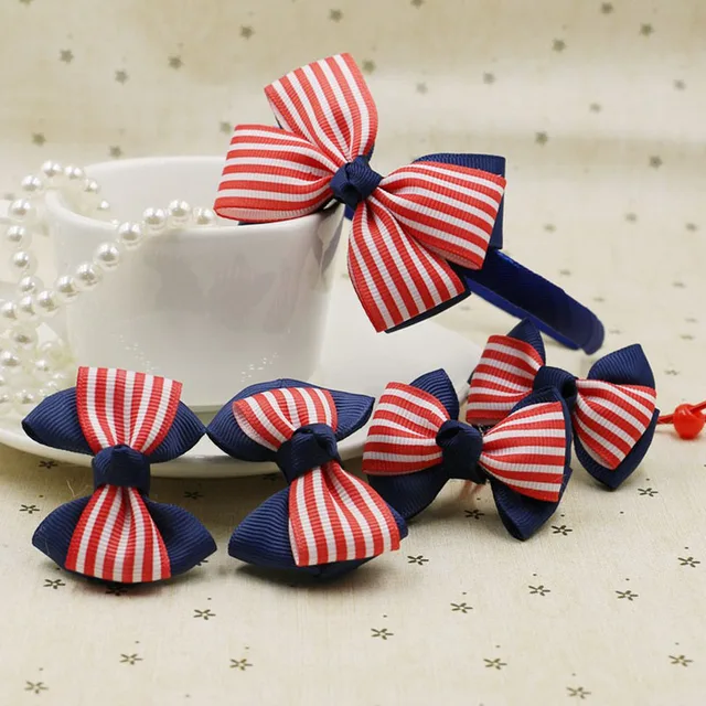 1set=5pcs Kids Headwear Set Hair Clips Hairbands Elastic hair bands