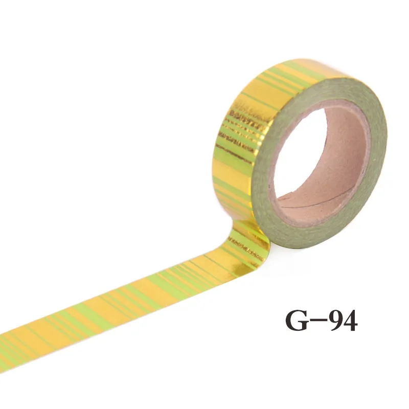 Горячая распродажа 10 м Золотая Фольга декоративный скотч в горошек, ананас, сердце, полоска маскирующая Рождественская японская васи лента 9 стилей - Цвет: G94