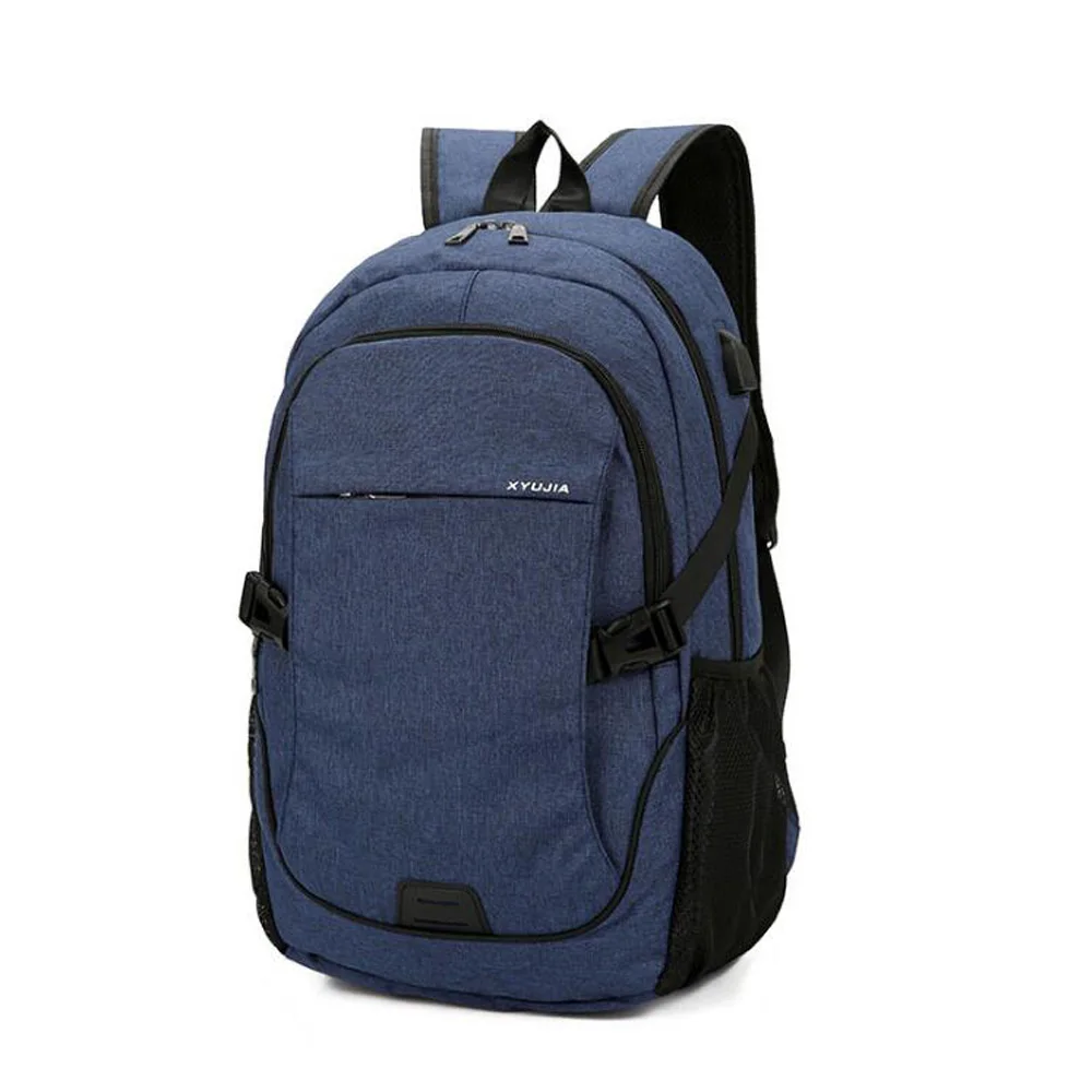 

2019 New Men's Backpack Canvas Breathable Business Laptop Bag Solid Color Student Waterproof Leisure Backpack Outdoor Travel Bag