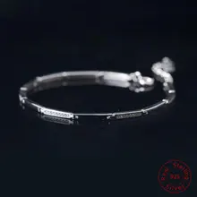 S925 Браслеты стерлингового серебра для Для женщин цепочка аксессуары камень Aimple дружбы слово, подарок, ювелирное изделие S925