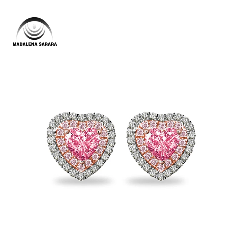 

MADALENA SARARA One Carat Heart Shape AAAA Cubiz Zirconia Ring Sterling Silver 925 Ring Oval Shape Imitation Moissan
