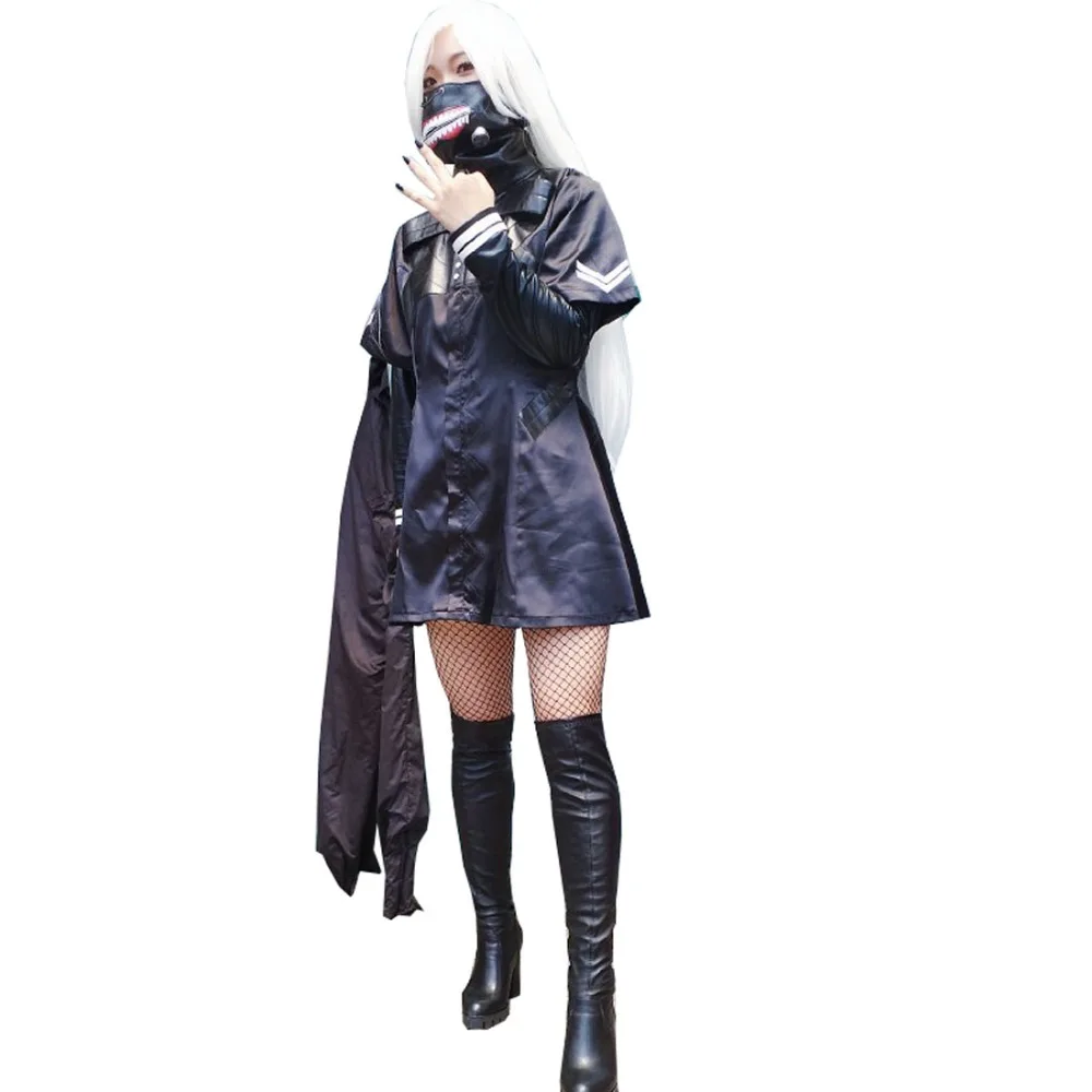 

2018 Tokyo Ghoul Kaneki Ken Girl Uniforms Female Ken Kaneki Cosplay Costume Full Set With Mask