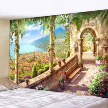 Гобелен с пейзажем в стиле ретро, индийская мандала, гобелен, настенный гобелен в стиле бохо, настенный ковер для спальни, одеяло, 6 размеров