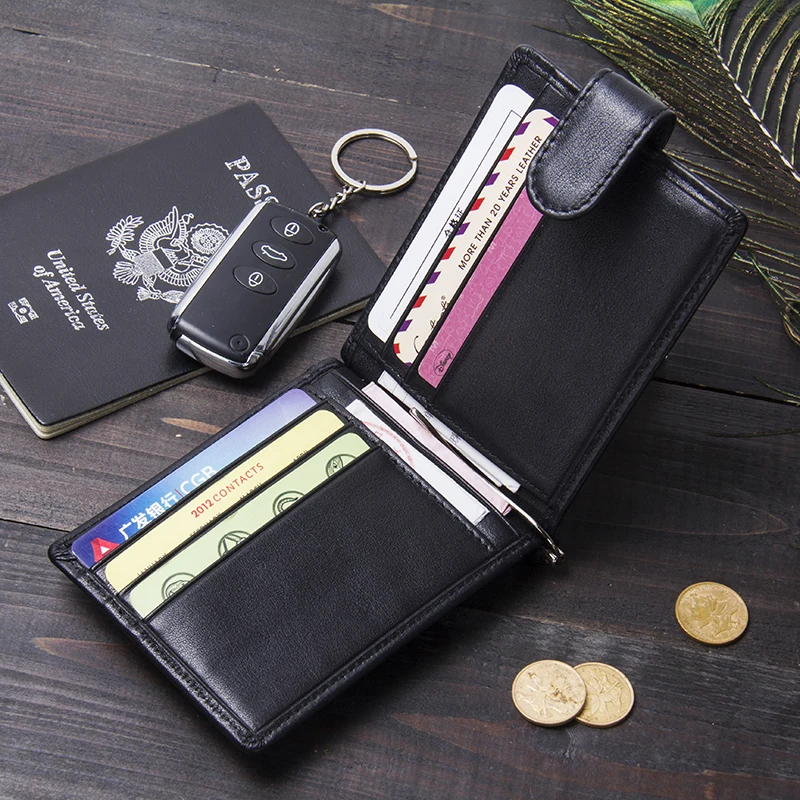 Minimalist Wallet for Men Leather Purses Cardholder Money Clip Pocket  Bifold | eBay