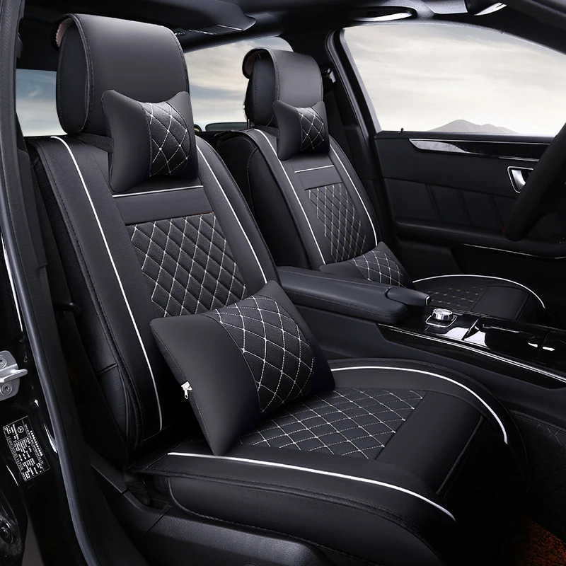 2 Front High Quality Leather Universal Car Seat Cushion