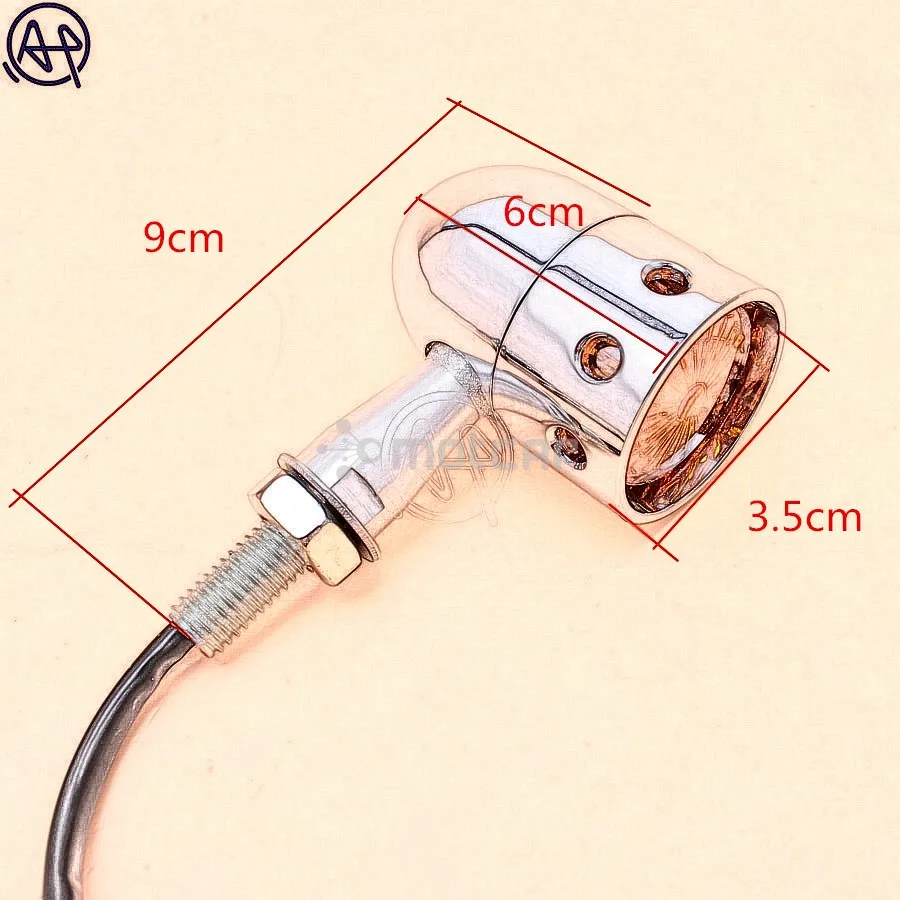 2 светодио дный шт. мотоцикл светодиодные Ретро поворотники огни пуля мигалка янтарный индикатор для Harley Honda Yamaha Suzuki Harley Kawasaki