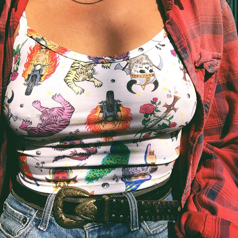 

Womens Sexy Sling Tops Ladies Animal Print Round Neck Sleeveless Sling Wrap T-Shirt Top 2019New Fashion halter top sexy crop top