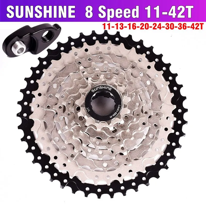 SUNSHINE MTB велосипед Freewheel 8S 11-32 36 40 42T MTB горный велосипедный маховик 8 24 скоростные кассетные звездочки для 8 скоростей - Цвет: 8S 42T Expansion