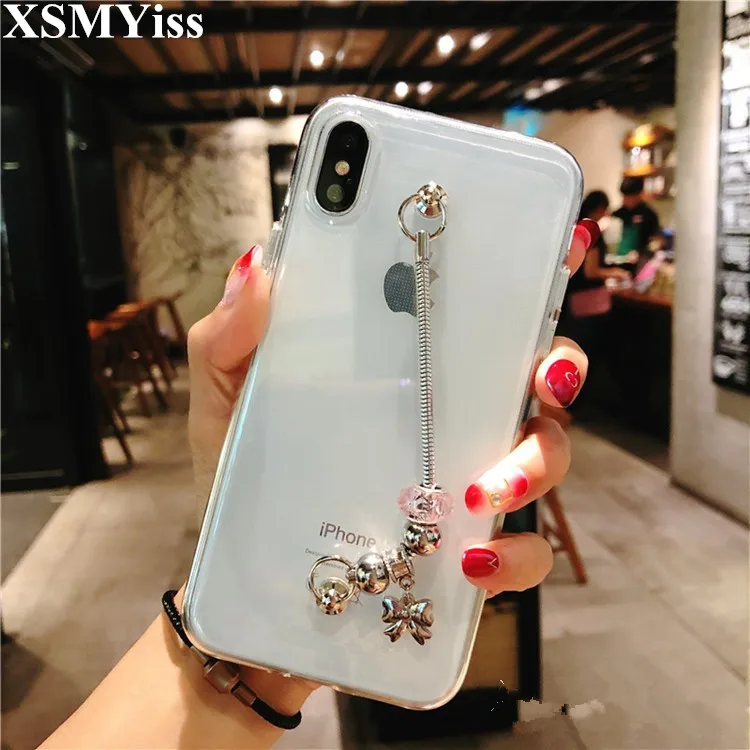 XSMYiss Модный Блестящий Мягкий браслет с цепочкой милый чехол для Samsung j3 j5 j7 2017 Prine j4