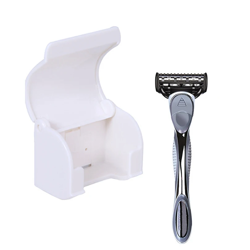

Manual Razor Rack With Cover Plastic Universal Storage Rack For Hanging Shaver Organizer Bathroom Storage Razor Holder EGN459