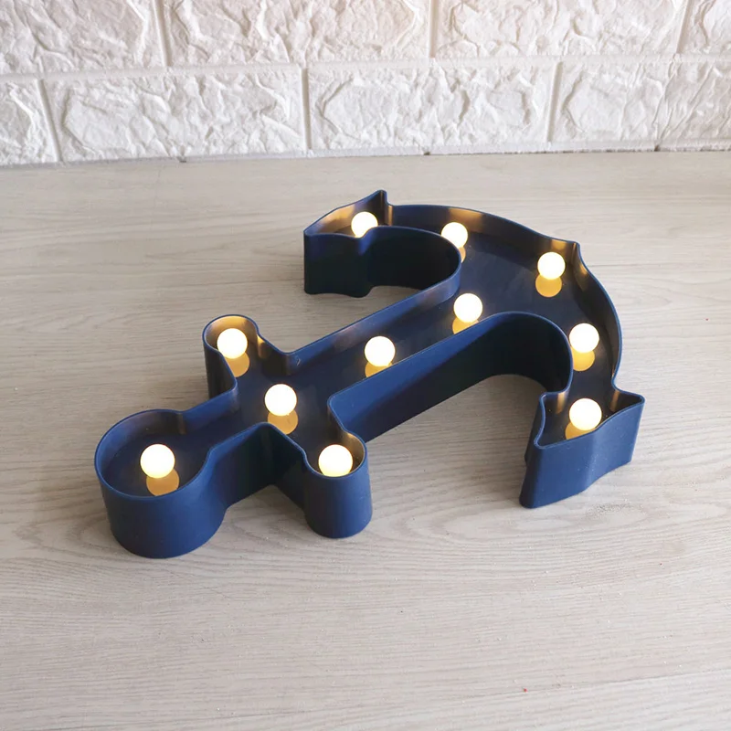 Jiaderui креативный якорь синий/красный/белый цвет LED Marquee Sign загорается винтажный