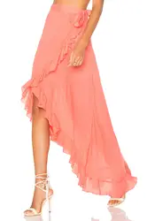 Шифоновая юбка женская с высокой талией парео для пляжа макси юбки сплит 2018 летние длинные штаны один размер
