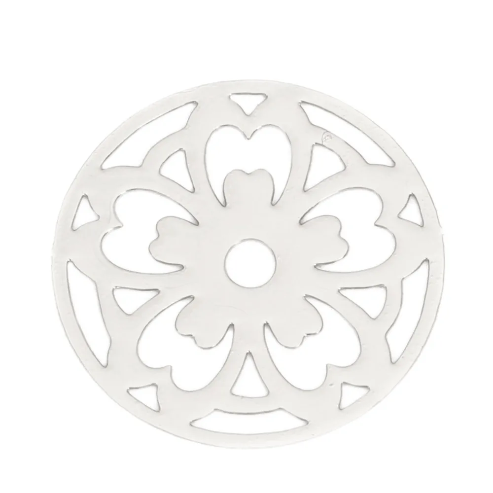 DoreenBeads الأزياء الحديد أساس سبائك تخريمية ختم موصلات جولة الفضة لهجة الذهب زهرة مجوهرات DIY 22 مللي متر ضياء ، 10 قطعة DoreenBeads الأزياء الحديد أساس سبائك تخريمية ختم موصلات جولة الفضة لهجة الذهب زهرة مجوهرات DIY 22 مللي متر ضياء ، 10 قطعة