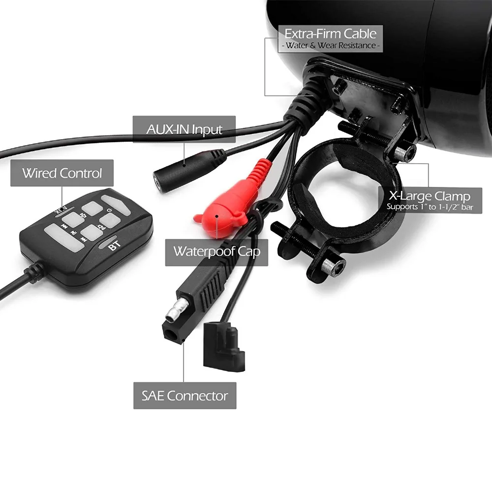 Aileap SPK400 D 2 канальные 4 5 дюймовые Bluetooth колонки для мотоцикла 600 Вт усилитель
