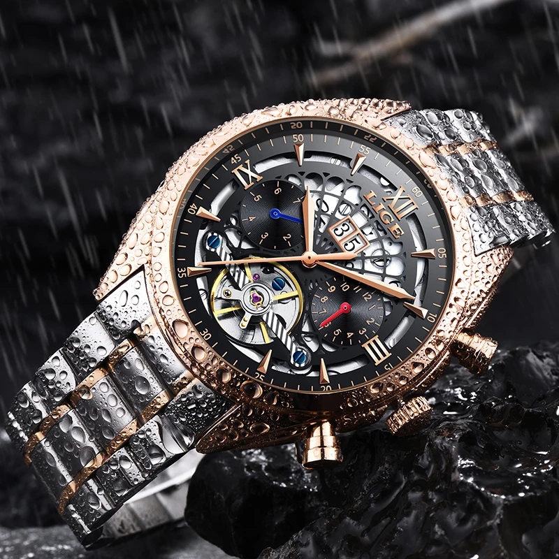Mechanical Watch LIGE Top Brand Luxury Male Automatic Watch Men Casual Leather Military Waterproof Sport Watch Relogio Masculino Mechanical Watch LIGE Top Brand Luxury Male Automatic Watch Men Casual Leather Military Waterproof Sport Watch Relogio Masculino