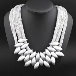 Qianbei модные женские туфли Jewelry Подвеска Многослойная акриловые колье Коренастый себе цепи Биб Цепочки и ожерелья свадьбу Рождественский