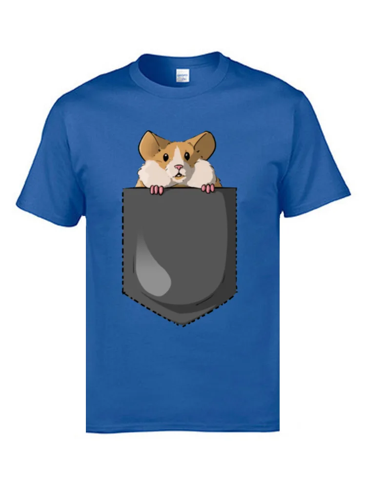 Hamster 8964 Tshirts Short Sleeve 2018 Fashion Mens Summer Fall Tops T Shirt Customized Tee Shirt O Neck Cotton Fabric Hamster 8964 blue