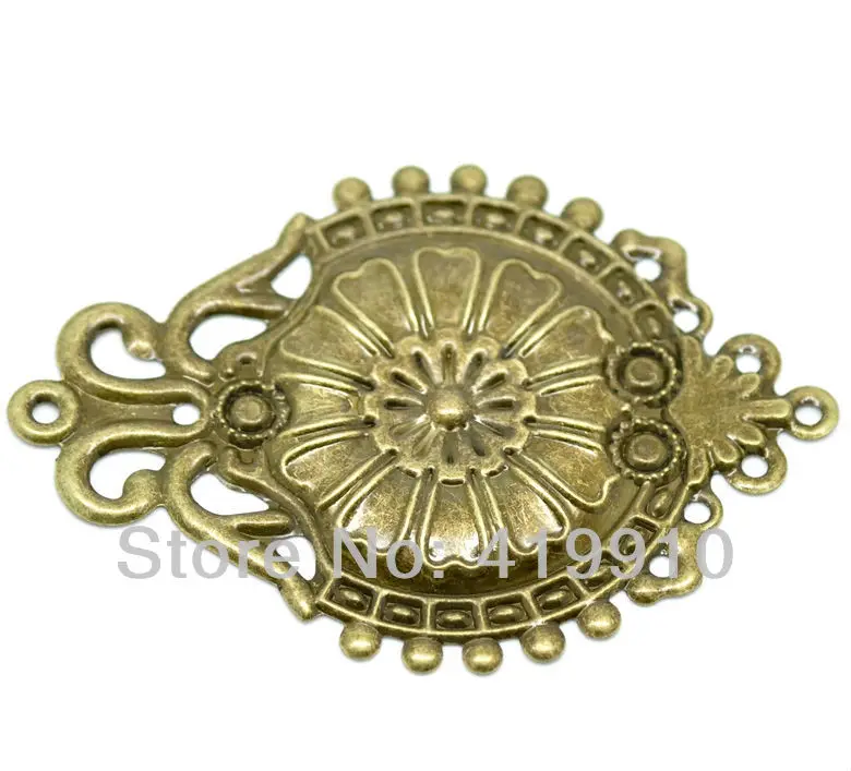 

Free shipping-30PCs Antique Bronze Filigree Flower Wraps Connectors Embellishments Gift Decoration DIY Findings 6.6x4.6cm J0553