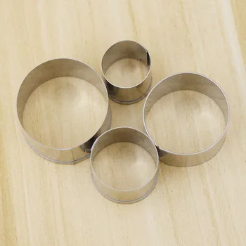 

Hot Sale 4Pcs/set Stainless Steel Round Circle Shaped Cookie Cutter Biscuit Pastry Molds Bakeware DIY Cake Cookie Tools Hot