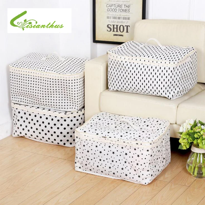 Large Cotton Linen Quilt Storage Bags Waterproof Dustproof Clothing Bag