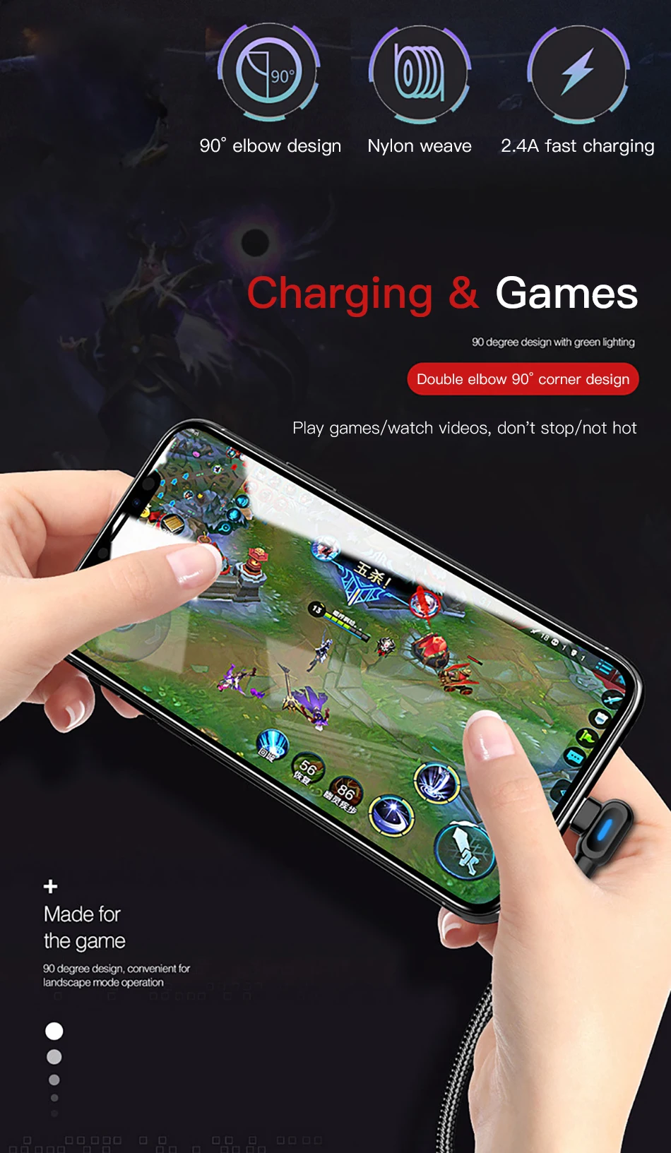!ACCEZZ 90 Degree Micro USB Cable Fast Charging For Xiaomi Redmi Note 5 Pro Samsung S6 S7 Huawei Tablet Android Data Sync Cables (11)